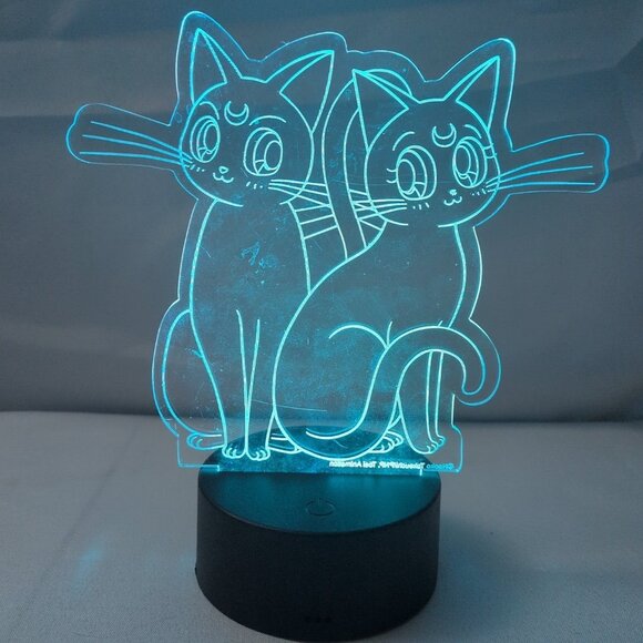 Sailor Moon Cat Etched LED Lamp Light Naoka Takeuchi Toei Just Funky Luna - Picture 7 of 16